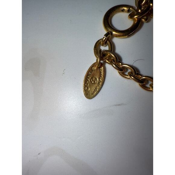 Chanel CC Sunburst Round Pendant Necklace - Gold-Tone - Picture 5 of 6